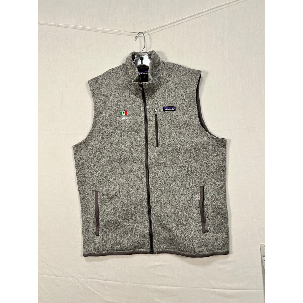 Patagonia Better Sweater Vest Mens Large Grey Full Zip 25882 Rabobank Logo